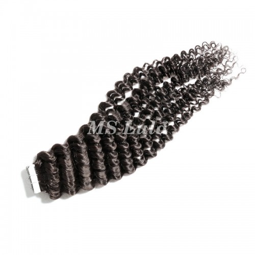 Human Hair Tape In Extensions Deep Curly（20pcs/set） | Human Hair Wig | Lace Front